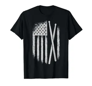 American Flag Drumsticks USA Drummers Vintage Drum Sticks T-Shirt