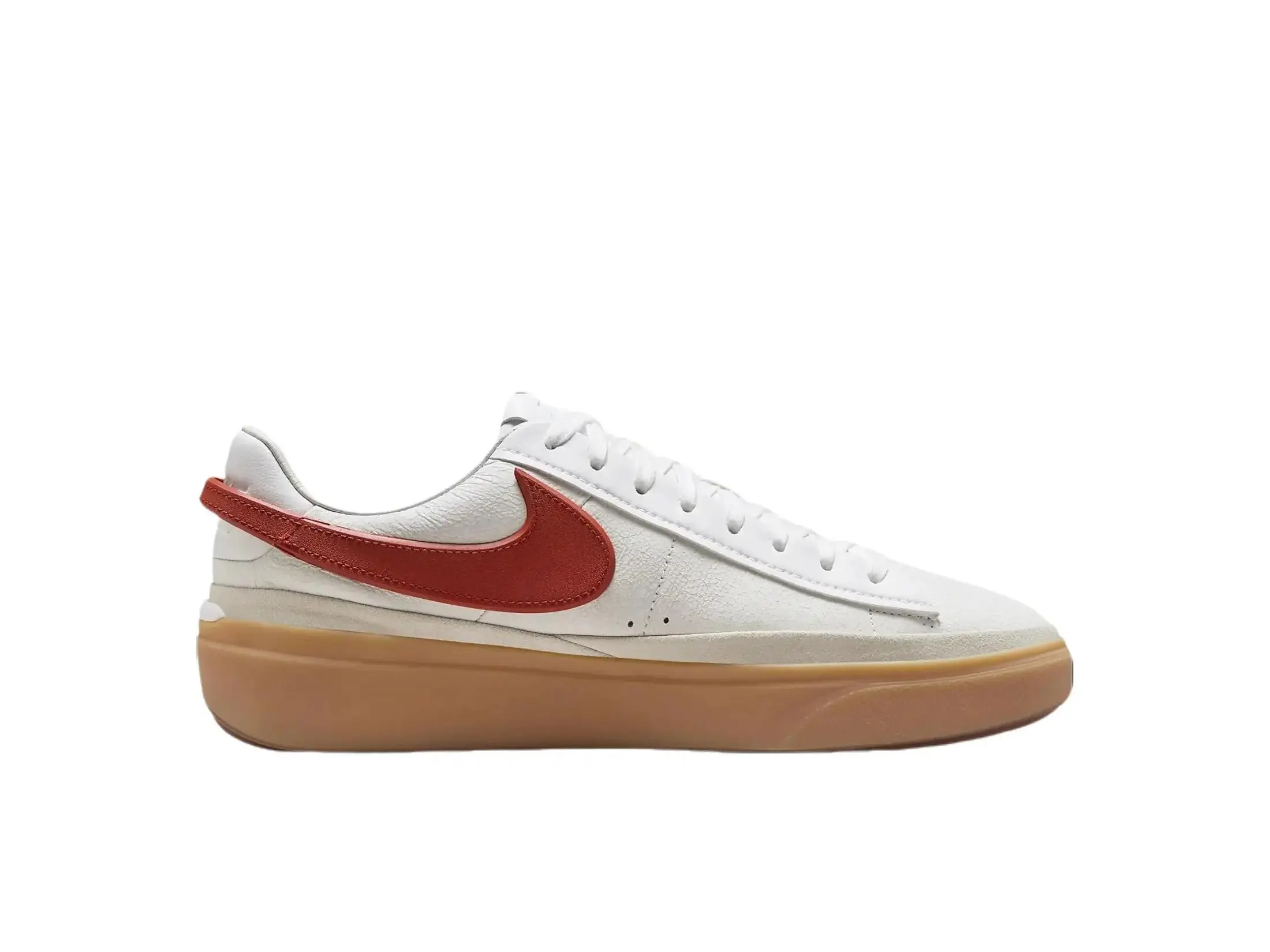 Nike Blazer Phantom Low White Dragon Red Gum FN5820-100 Mens Fashion Shoes