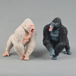 Children's toy realistic animal King Kong gorilla chimpanzee lying pose Godzilla vs. King Kong movable figurine Plush Stuffed Magnetic Building Blocks Set kids adult fidget, Buildable Model Animals, Character Figure Animals