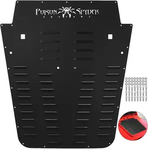 Vented Hood Louver, Black Powder Coat Finish, For 2013-2017 Jeep Wrangler JK, Durable Exterior Hood Vent Grille, Replacement Vent Panel, Rust-Resistant Aluminum Construction, Easy Install, Weatherproof