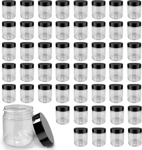 Clear Plastic Jars  50 Pack 4 oz with Lids  Small/Mini Containers Slime, Ointments Creams, Samples Eyeshadow Travel Storage