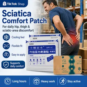 Specialized patch for piriformis syndrome/sitting pain: relieves buttock and sacrum/iliac bone pain, radiates down the thigh, numbness in waist and legs; helps with prolonged sitting and spinal compression; topical patch for pain relief.
