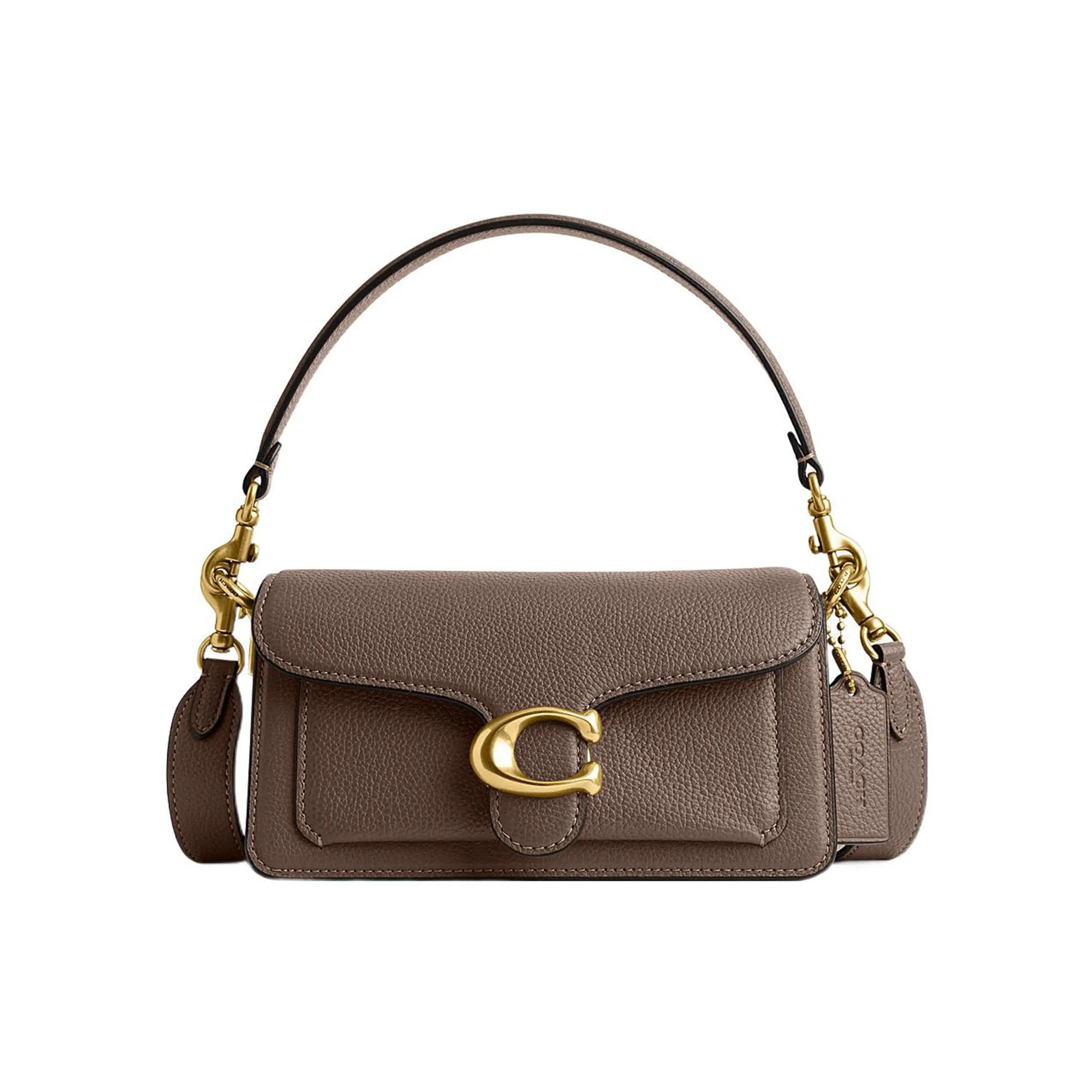 Women's COACH Tabby 20 Classic C Logo Leather Handbag - Small Brown Fashionable Leather Hobo Handbag with Shoulder-Crossbody Strap, Daily Commuting Bag