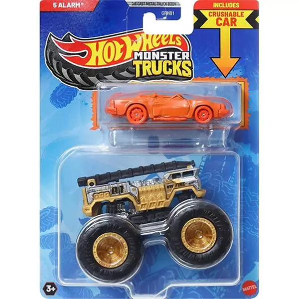 Mattel - Hot Wheels Monster Truck & Car - 5 ALARM & CRUSHED COUPE - SPEED BUMP [JCG37]