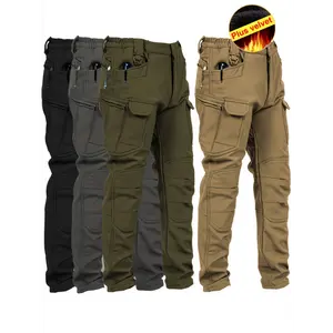 Men's Fleece Lined Winter Waterproof Work Pants with Pockets, Tactical Lightweight Ripstop for Outdoor Hiking, Hunting, and Lightweight Sportswear pantaloons