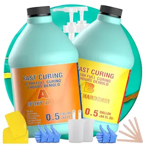 Epoxy  Kit - 1 Gallon  Cure Epoxy ,  Quick Dry a Epoxica Upgrade 4 Hours Unmould,Clear High Gloss Epoxy, Odorless Art  for Painting,Craft,Coasters, Coating,