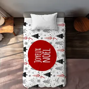 360 stand Twin Extra Long Duvet Cover - Christmas Holiday Art Printed Face, Festive Look Bedding for Home Holiday Decorative Use, Extra-Long Duvet Covers, Twin Duvet Covers