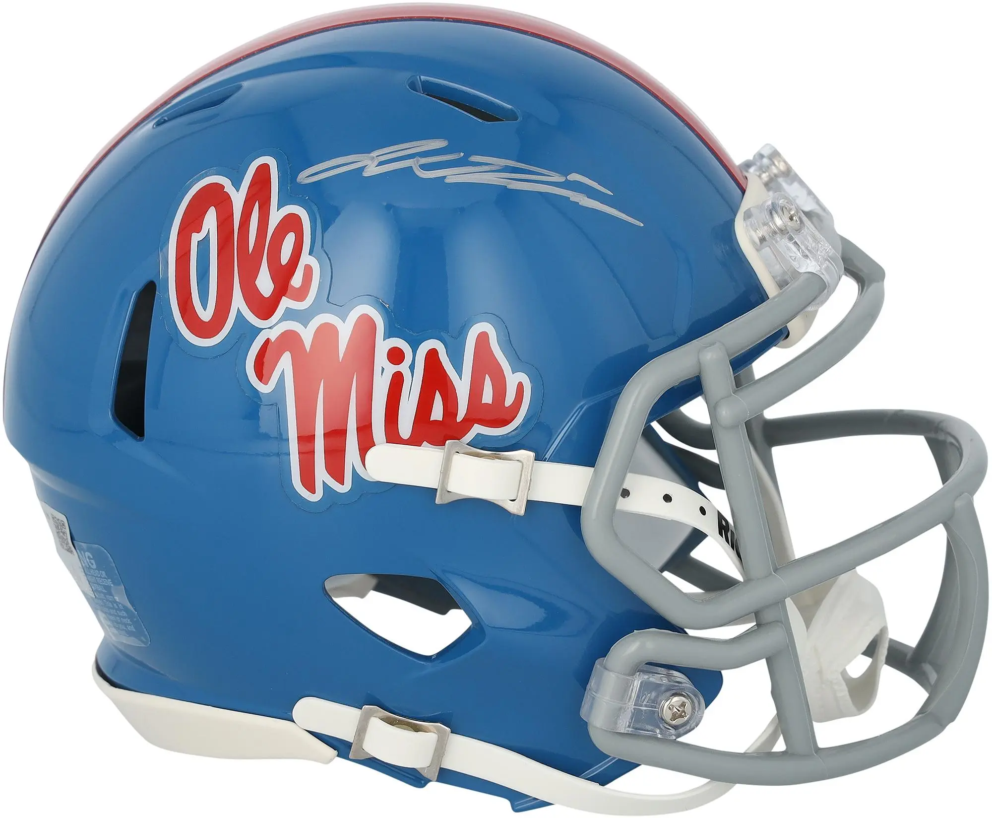 Jaxson Dart Ole Miss Rebels Autographed Riddell Powder Blue Speed Mini Helmet - Fanatics Authentic Certified
