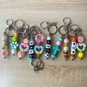 Personalized Keychain charms custom made back pack accessories birthday gift idea for her mix and match charms to put on purse or bag