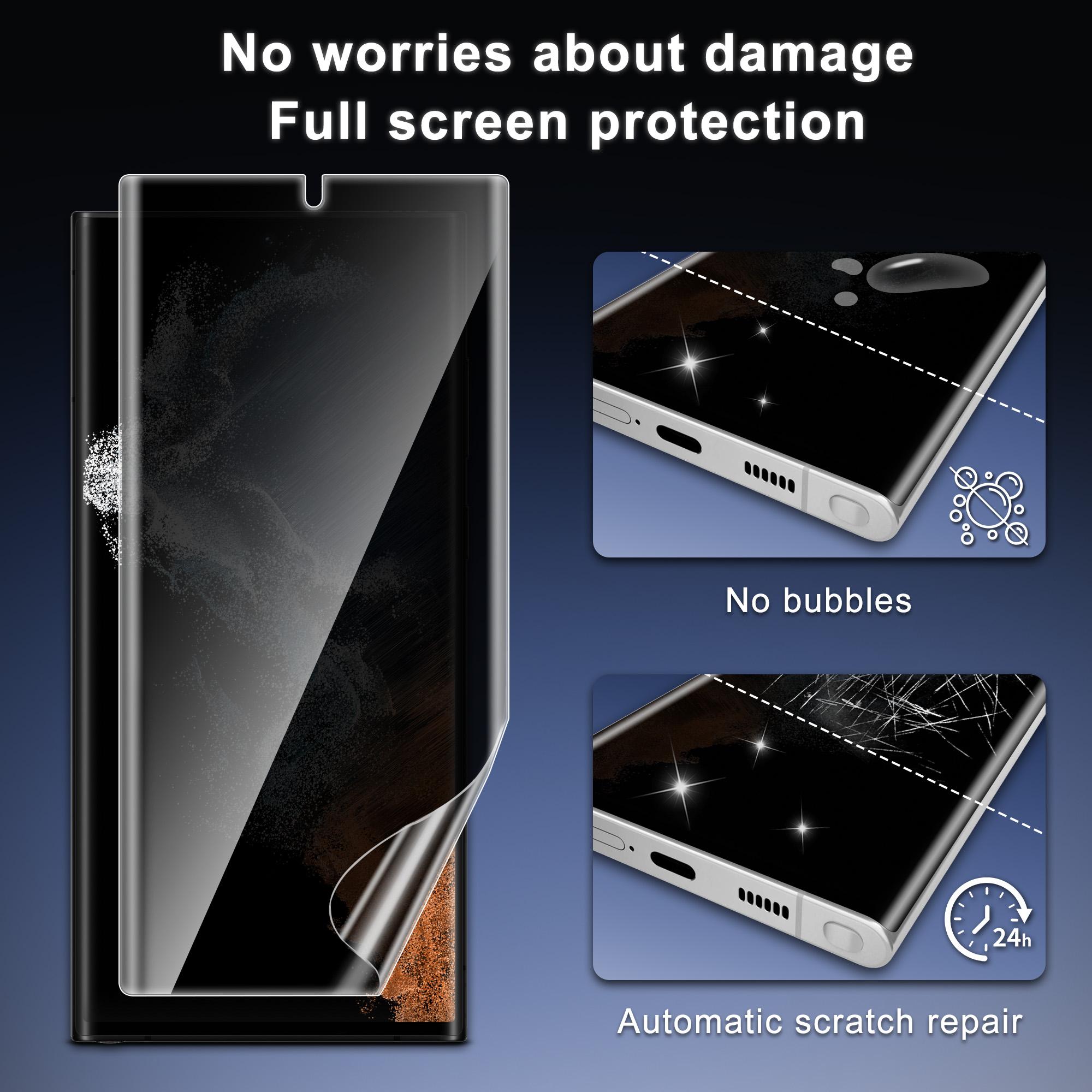 JavoYion 3-Pack Privacy Screen Protector for Samsung Galaxy S22 Ultra [Not Glass], Fingerprint Compatible, Anti Spy,Bubble Free,Scratch-Resistant