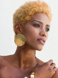 Bold African Aesthetic Handmade Disc Earrings, Personalized Jewelry for Any Occasion, Large Round Studs