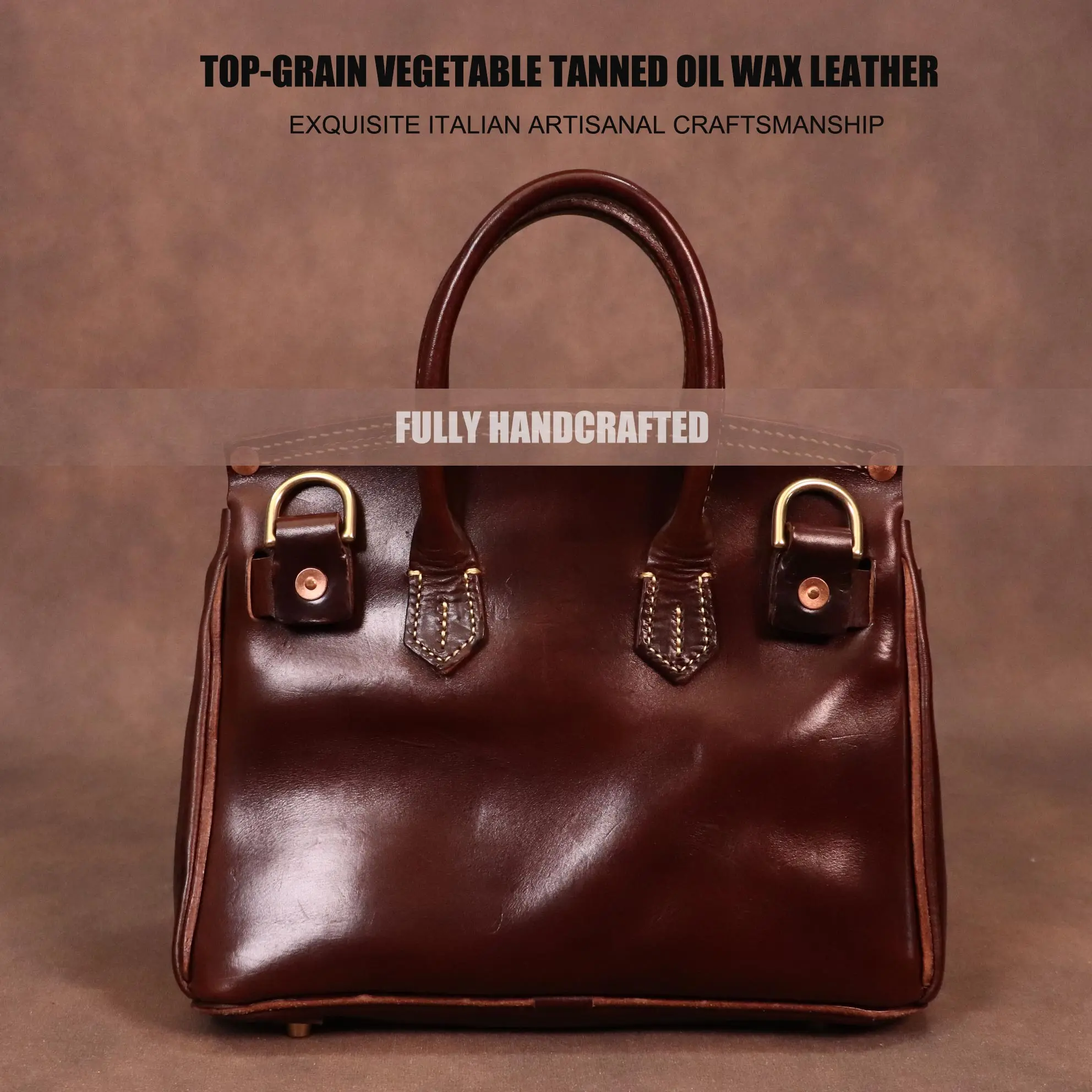 30cm Wide Shoulder Strap Smooth oil-wax leather (66#)