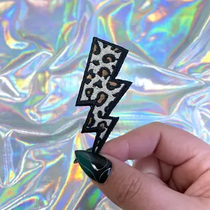 Leopard Print Lightning Bold Iron On Patch