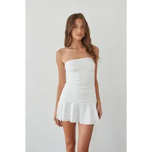 Alora Strapless Ruched Mini Dress