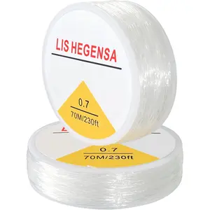 LIS HEGENSA Elastic Bracelet String Cord Stretch Bead Cord for Jewelry Making and Bracelet Making Kits Transparent Stretchy String for Bracelets (Transparent 230ft/70M(0.7mm))