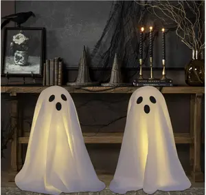 DAZONGE 2 Packs Halloween Decorations, Spooky Ghost Halloween Decor with String Lights Battery Operated, Easy to Assemble Ghost Halloween Decorations Indoor