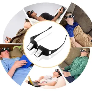 Large Lazy Glasses Bed Prism Glasses, High Definition Glasses Spectacles Horizontal Prism Periscope Lie Down Eyeglasses for Reading and Watch TV in Bed Unisex