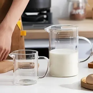 A High-Capacity Glass Measuring Cup with Scale And Handle, Designed for High Temperatures, Suitable for Kitchen Baking And Microwave Use. It Is a Transparent Egg-Beating Cup, Microwave-Safe