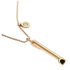 Breathing Necklace for Women and Men with Initial Pendant and Anti Vape Metal Straw, Breathing Necklace for Anxiety Relief Items, Gift for Loves One