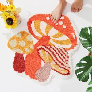 Mushroom Rug Cute Bath Mat Small Non Slip Bathroom Rug Washable Fun  Bath Mats - Water Absorbing Bath Mat Funky Mushroom Bathroom Decor Rug for Shower, Tub, Bedroom