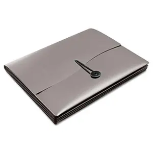 Avery 73518 Slide & View Expanding Plastic Clip Folder, 5 Pockets, Letter Size, Gray, Plastic Clip Folders