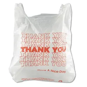 212 MAIN HDPE Film Thank You Shopping Bag - Checkout Bag, Retail Use, Printed Text, 11.5 in. W x 6.5 in. G x 21 in. L