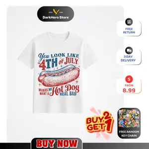 You Look Like The 4th Of July Shirt, Hot Dog Lover, Funny, T-Shirt For Unisex Graphic Tees Print Womenswear Top Casual Streetwear Gifts Shirts.