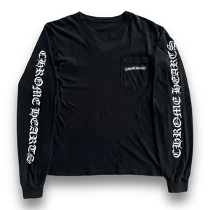 Chrome Hearts Scroll Logo Long Sleeve Tee Black & White
