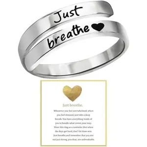 Faith Over Fear  Ring For Women, Christian Blessed Hope Love Encouragement Rings Adjustable Open Wrap Thumb  Inspirational Ring  Graduation  Party