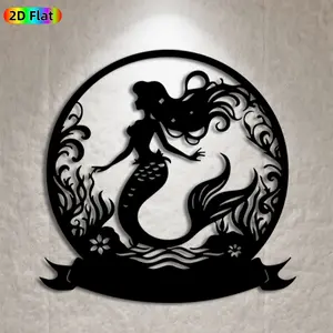 1pc Mermaid Metal Wall Art,Mermaid Statue Mural, Ideal Gift for New Year, Easter, Mermaid Decor Enthusiasts, Rust-Resistant Metal Wall Decor Wall Sculptures, Perfect for Bedroom Wall & Garden Fence, Ocean Theme Home Decor