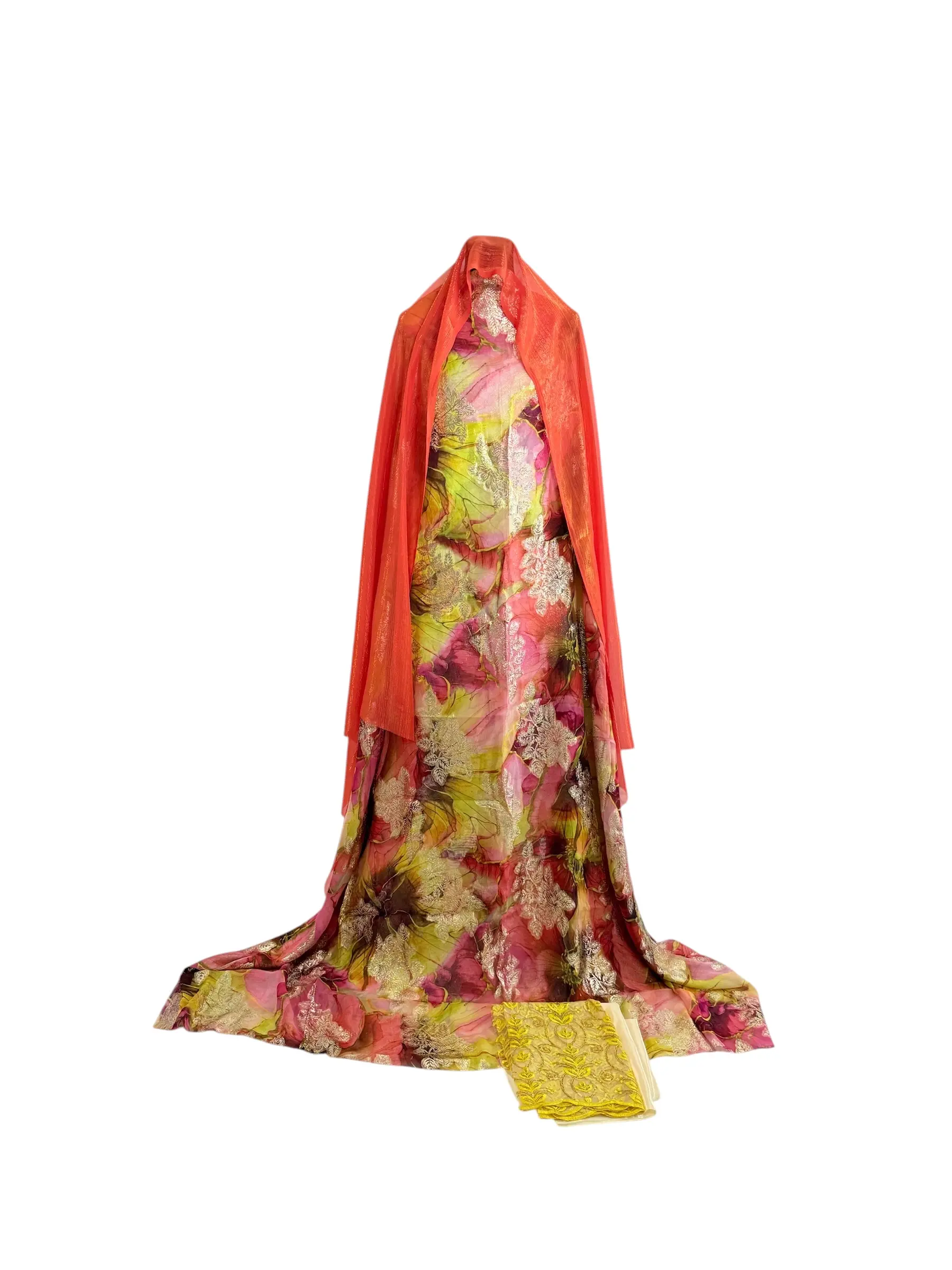 Golden Sunset Bloom Dirac – 3 Piece Unstitched Set