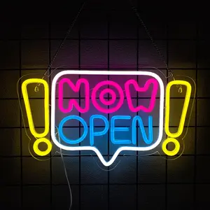 Now Open- Neon Signs for Business Bright  Neon Open Sign  Lighted Open Sign Electric Light Up Open Sign for Business Storefront Window Glass Door Retail Shop Store Bar Salon