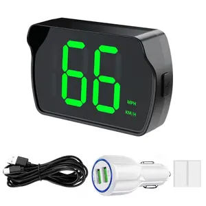 Digital Speedometer For Car, Truck, Motor, SUV, Golf Cart, All Vehicles MPH, Universal HUD Speed Meter With LED Large Font With USB Cable, Plug and Play (Contain Car Charger Adapter)