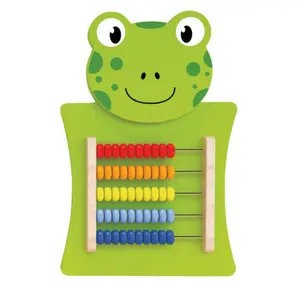 212 MAIN Wooden Abacus Activity Wall Panel, Frog-Themed Math Learning Tool for School & Educational Supplies, Math Learning Tools