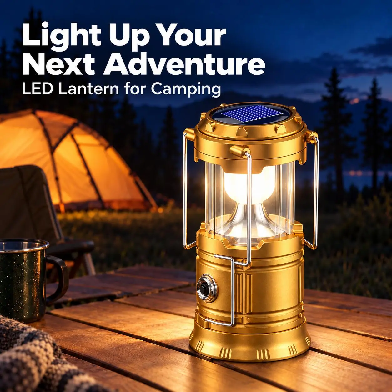 4-Pack Collapsible Portable LED Camping Lantern Lightweight Waterproof Solar USB Rechargeable Flashlight for Indoor/Outdoor Emergency Use，backtoschool，backtoschoolhauls