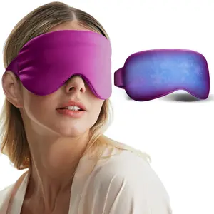 Cooling Reusable Weighted Sleep Eye Mask Gel Cold Compress Ice Pack for Puffy Eyes Migraines Headache Dark Circles After Surgery Care Purple