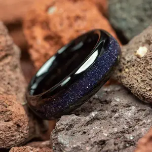 Sandstone Nebula Black Men's / Women's Tungsten Ring - 6mm