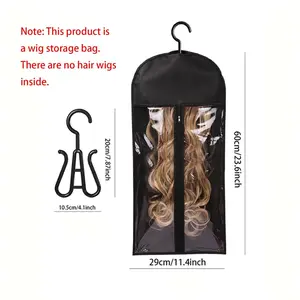 Wig Storage Bag with Hook, 4-Count Dustproof Zipper Wig & Hair Extension Hanger for Salon & Home Use #GLOBAL PICKS