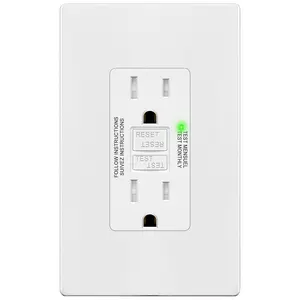 15A GFCI Outlet, Tamper-Resistant Receptacle with Self-Test, LED , ETL Listed, Anti-Interference (No-False-Trip) Protection, Screwless Wall Plate Included, White, 1 Pack