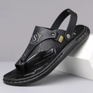 Mens Summer Flat Sandals Two Way Wear Beach Casual Outdoor Walking Shoes Comfortable Driving Slippers Breathable Men Flip Flops 90s