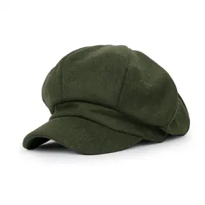 ililily Wool Blend Newsboy Cabbie Cap Baker Boy Ivy Duck Bill Flat Hunting Hat