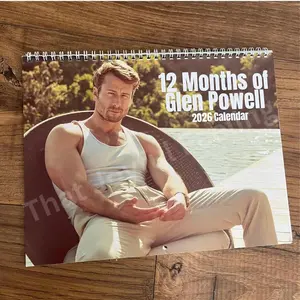 Glen Powell Calendar 2026 | Glen Powell Gift | 11 x 8.5 in | Glen Powell Birthday | Glen Powell Christmas | Glen Powell Merch
