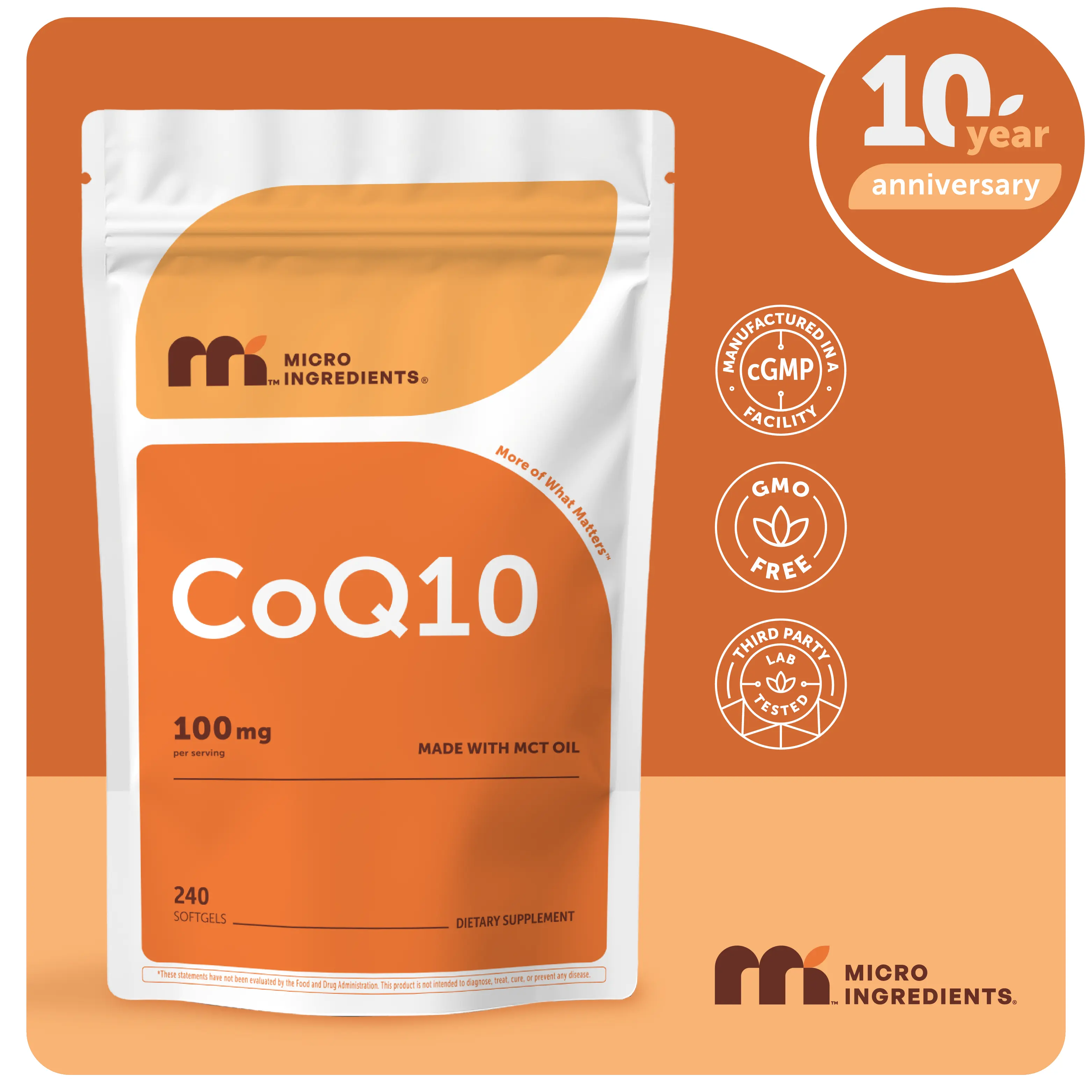 Micro Ingredients CoQ10 240 Softgels with Coconut MCT Oil Micro Ingredients CoQ10 240 Softgels with Coconut MCT Oil