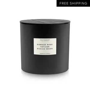 ENVIRONMENT Inspired by 5-Star Hotels FMT Candle, 55oz Luxury Coconut Apricot Wax Candles for Home (Damask Rose | Vetiver | Guaiac Wood) Home Fragrance Products, 4 Wick Candle, Vegan & Cruelty-Free