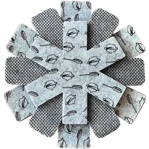 Pot and Pan Protectors 12 Pcs (10" 14" 15"), Pan Protectors for Stacking, Pots and Pans Dividers, Avoid Scratching Cookware Protectors