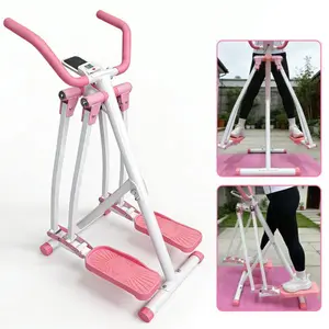 Air Walk Elliptical Machine - Foldable Cardio Cross Trainer Glider for Full-Body Low-Impact Exercise with LCD Display Ideal for Home Gym