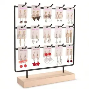 1pc Wood Earring Display Stand For Selling, Earring Rack Display Holder Stand