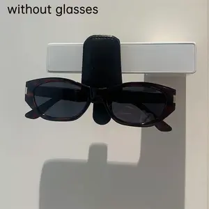 Multifunctional Car Magnetic Sunglass Holder, High-End Leather, Sun Visor Sunglasses Ticket Organizer, Automotive Accessory