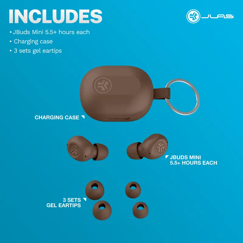 JLab JBuds Mini Earbuds - Smallest Bluetooth Earphones, IP55 Splash/Dust Proof, Custom EQ, Touch Controls, 20HR Battery Life, for iPhone & Android, Compact Design for Travel, Earbuds For Sleeping 7