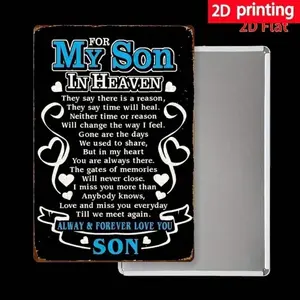 Aluminum Memorial Plaque for Son Love You Forever Engraved Wall Plaque Heavy Duty Weather-Resistant Tribute Sign 12x8 Inch